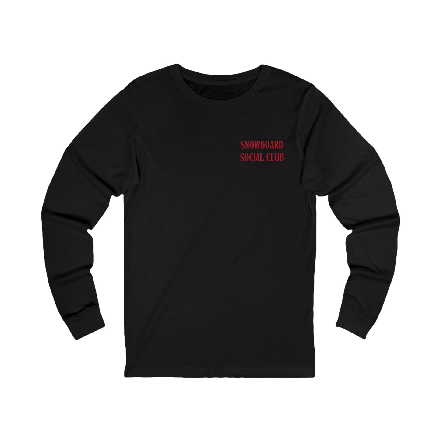 Snowboard Social Club Graphic Long Sleeve T-Shirt, Unisex Snowboarder Shirt, Après-Ski Crewneck, Snowboarding Gift