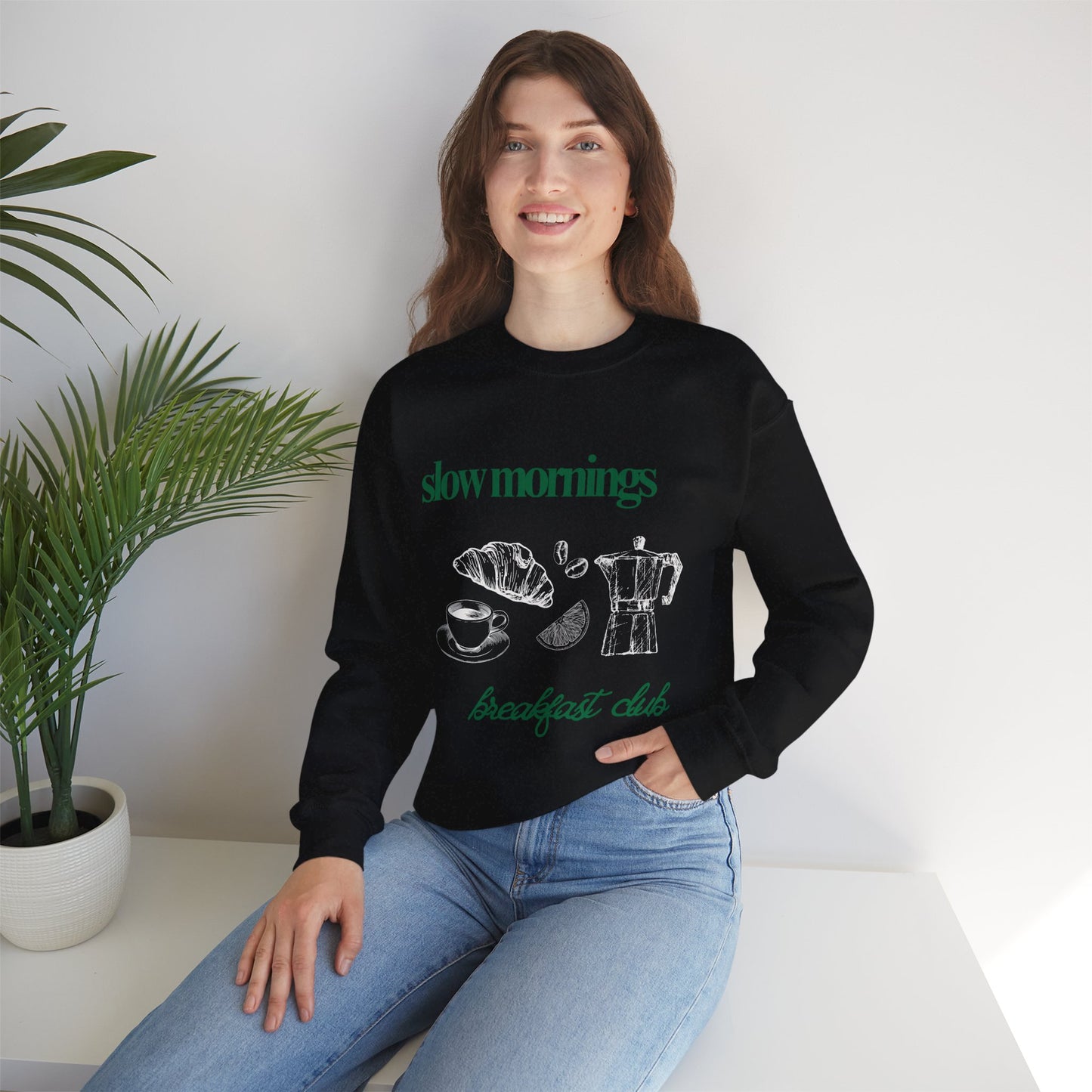 Slow Mornings Breakfast Club Coffee Graphic Sweatshirt