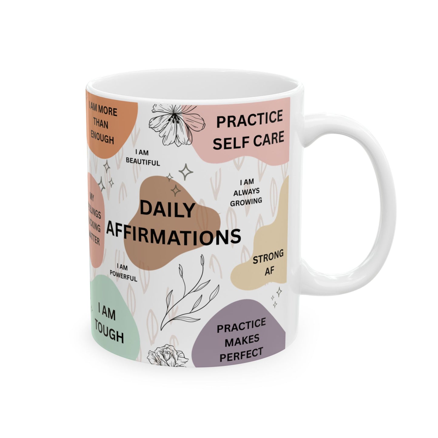 Mental Health & Daily Affirmations Ceramic Coffee Cup Mug