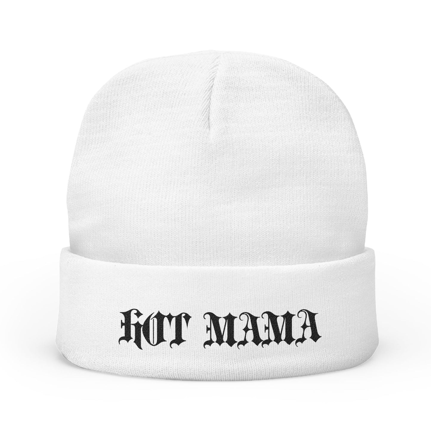 Hot Mama Embroidered Knit Beanie