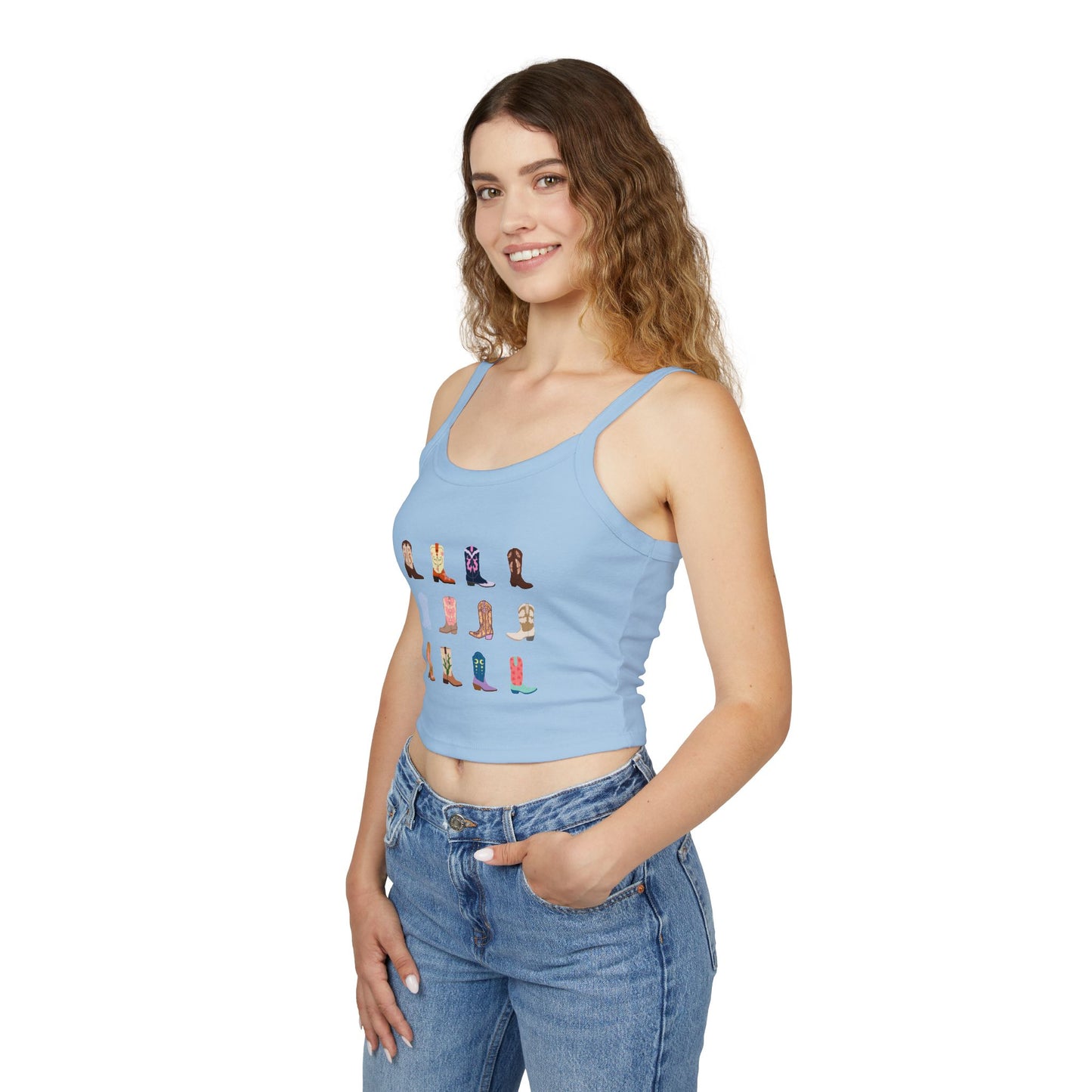 Cowboy Boots Spaghetti Strap Tank Top
