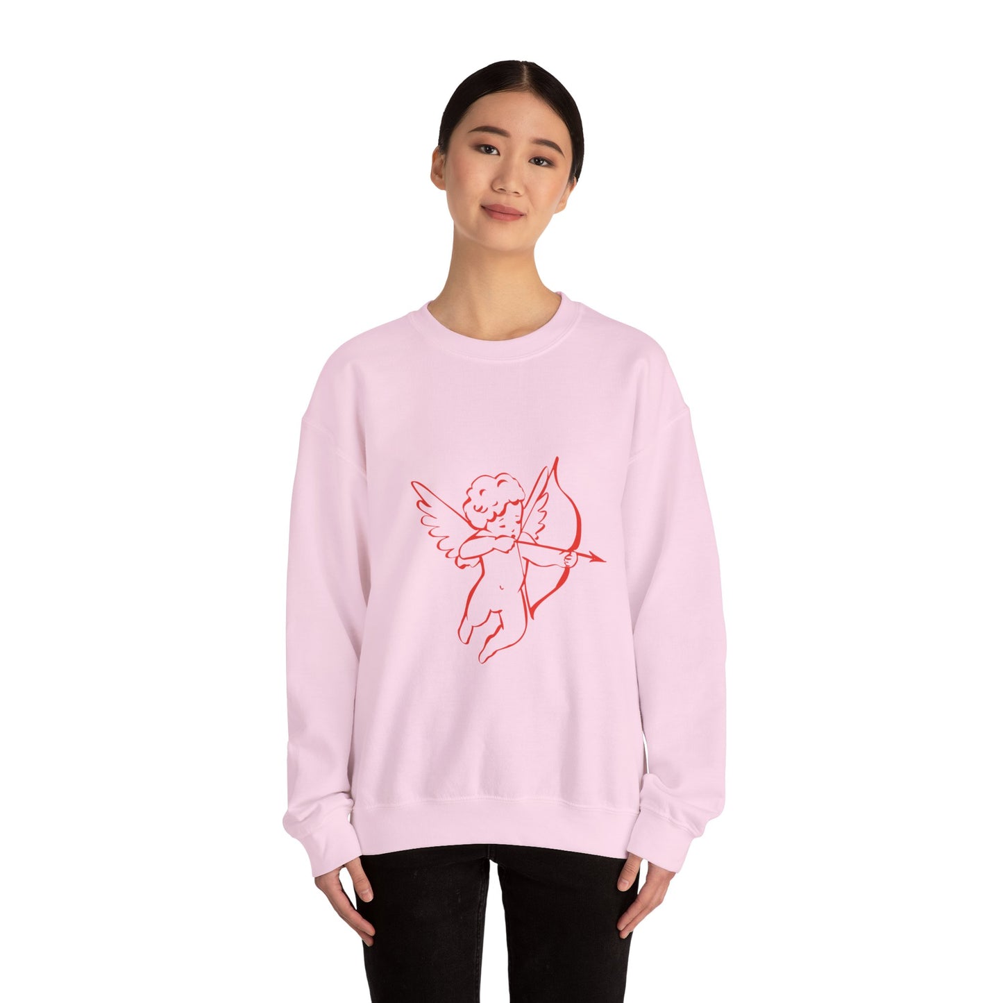 Cupid with Arrow Sweatshirt | Valentine Cupid Graphic Crewneck, Valentines Day Gift