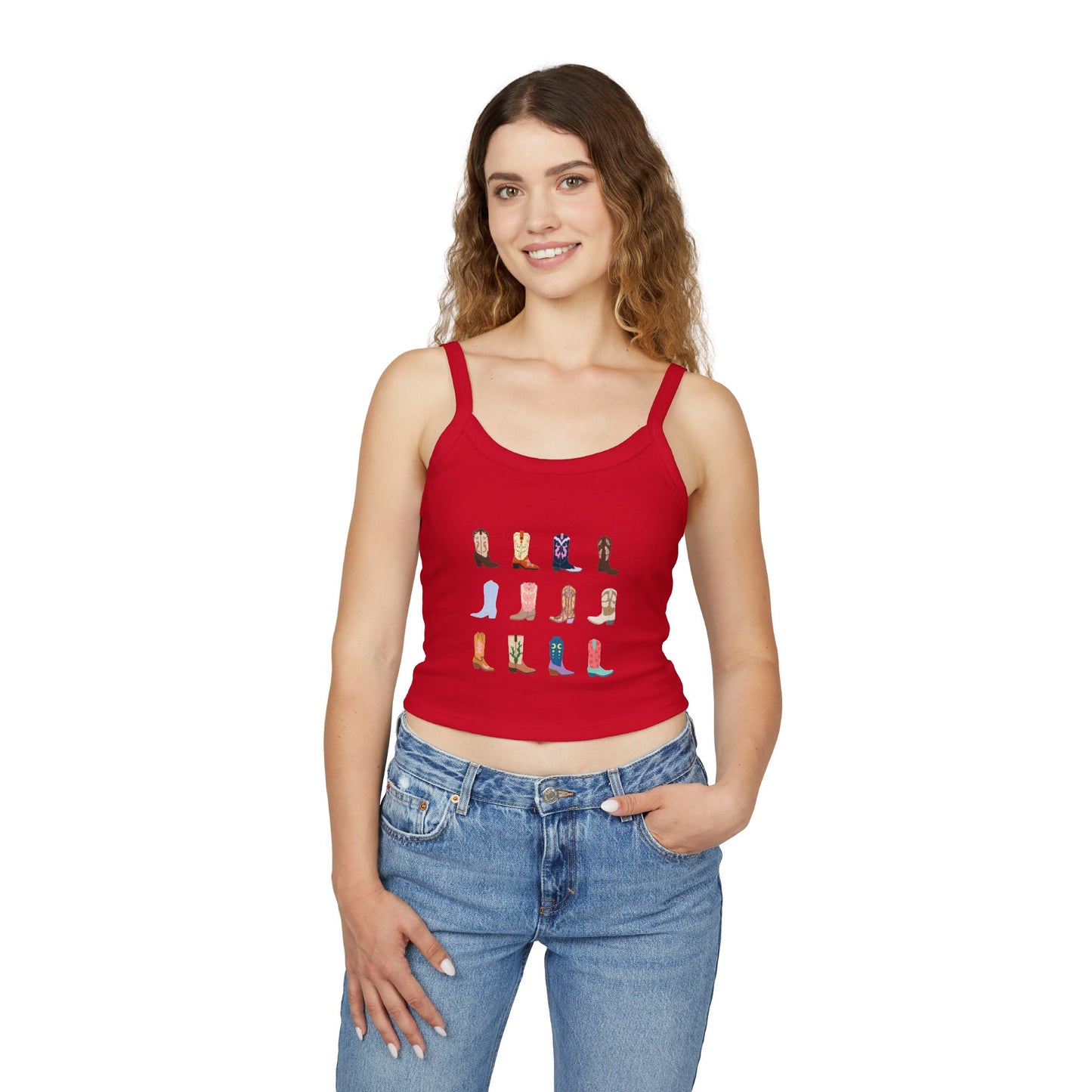 Cowboy Boots Spaghetti Strap Tank Top
