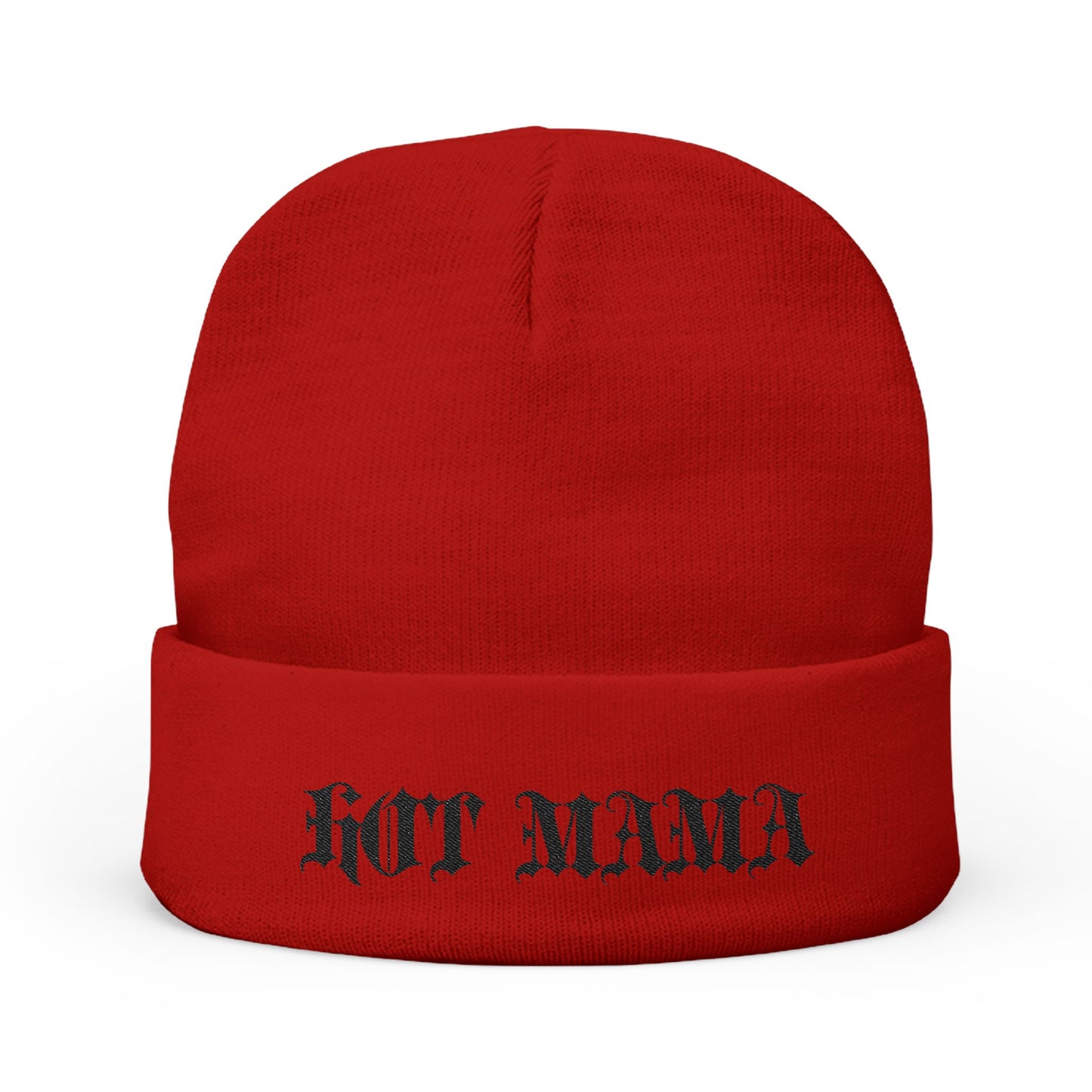 Hot Mama Embroidered Knit Beanie