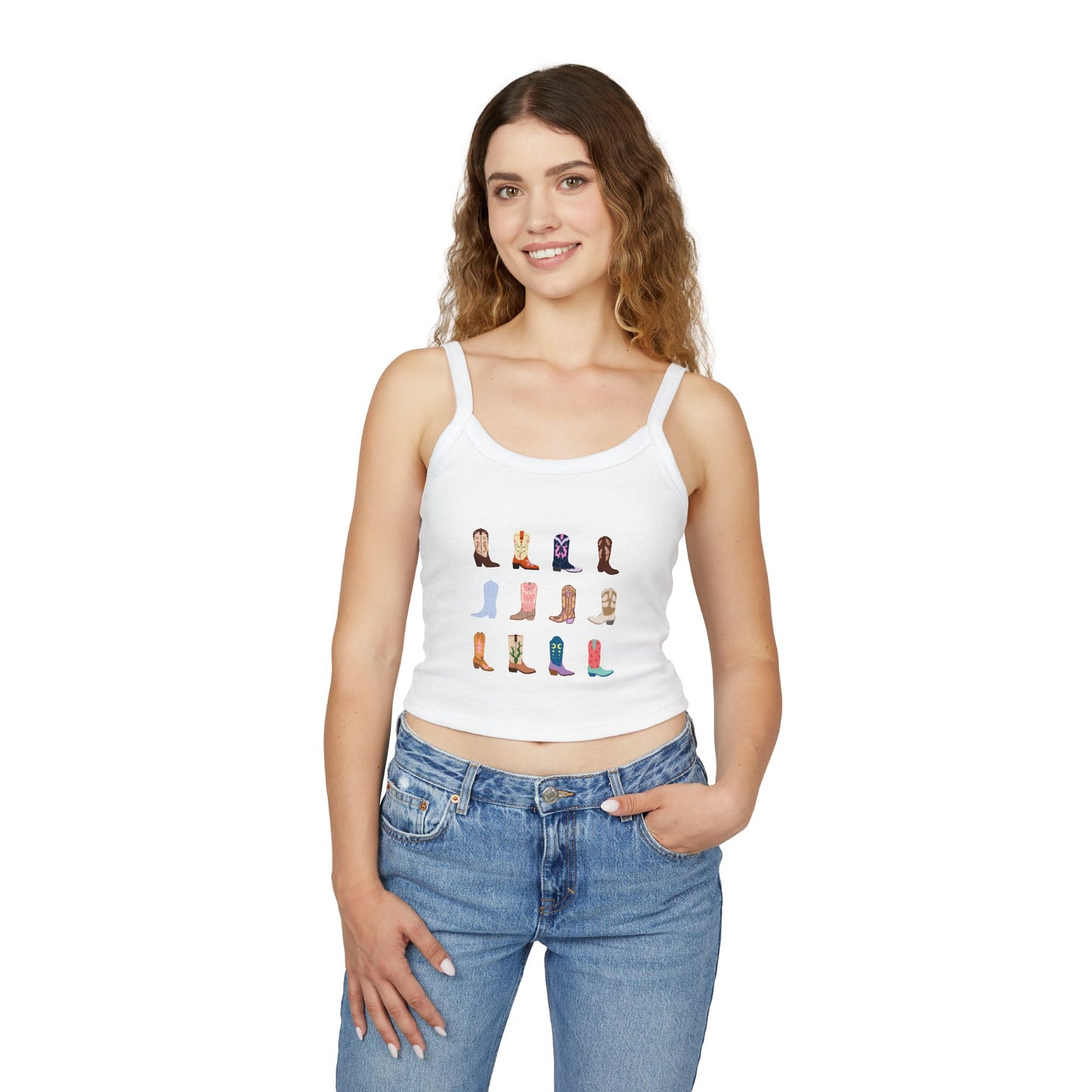 Cowboy Boots Spaghetti Strap Tank Top