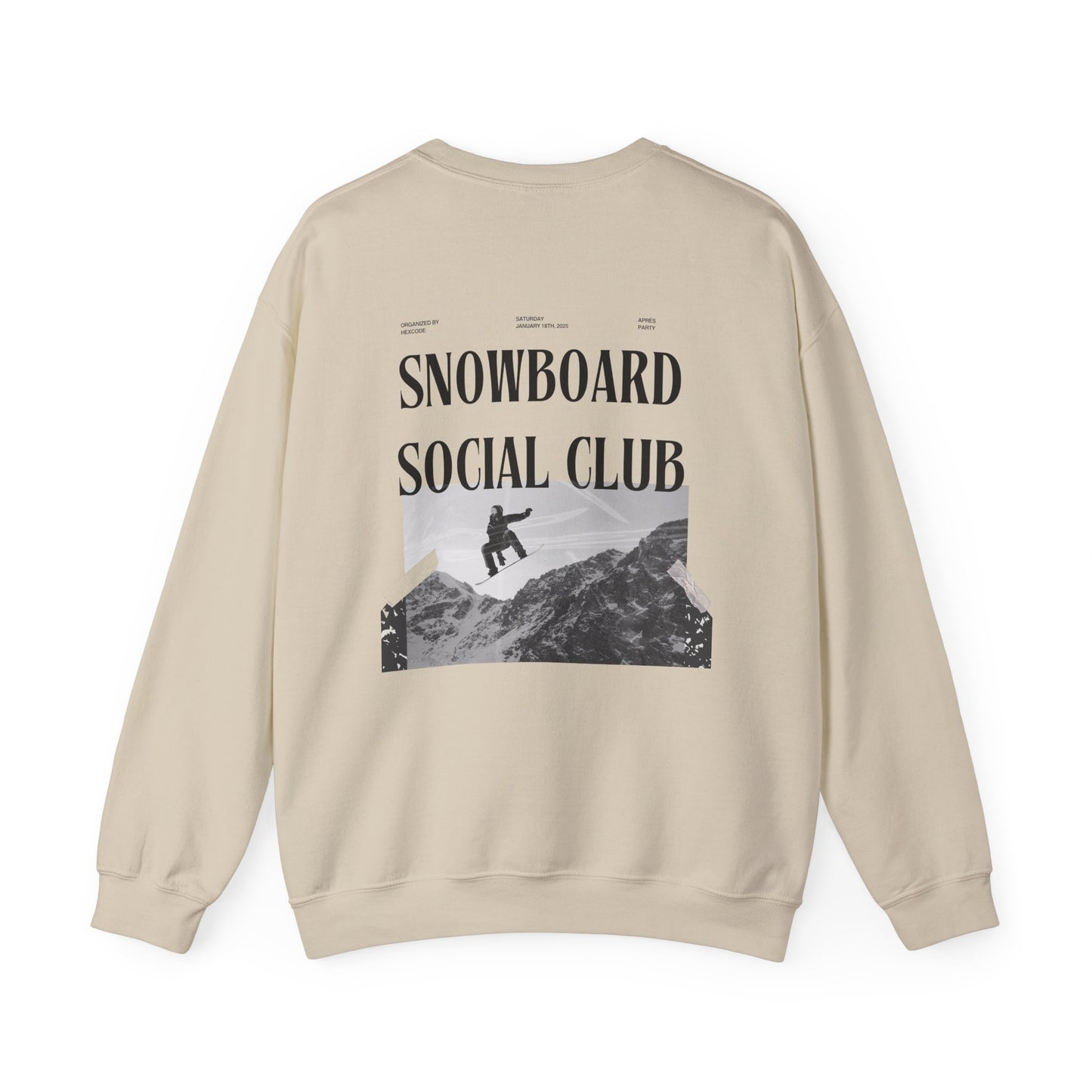 Snowboard Social Club Graphic Snowboard Sweatshirt, Powder to the People Ski Sweatshirt, Unisex Snowboarder Shirt, Snowboarding Gift