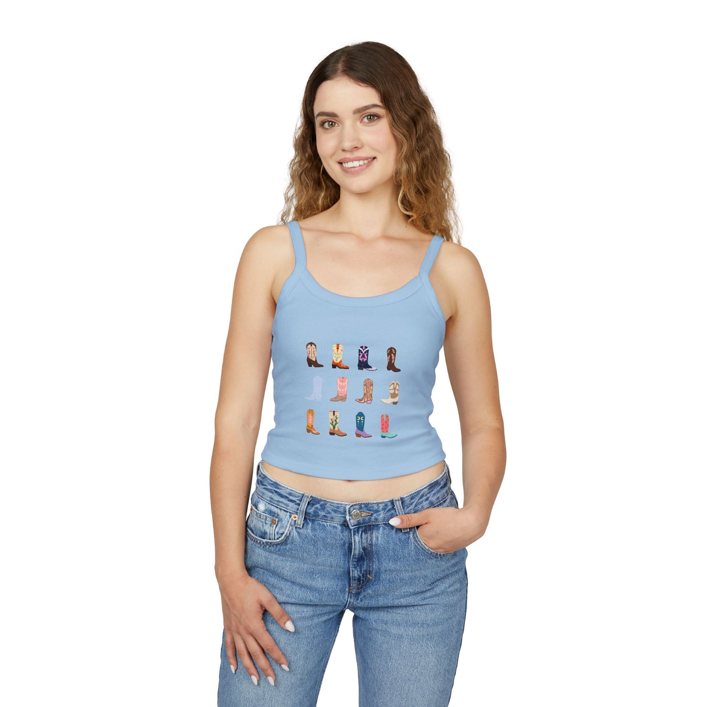 Cowboy Boots Spaghetti Strap Tank Top