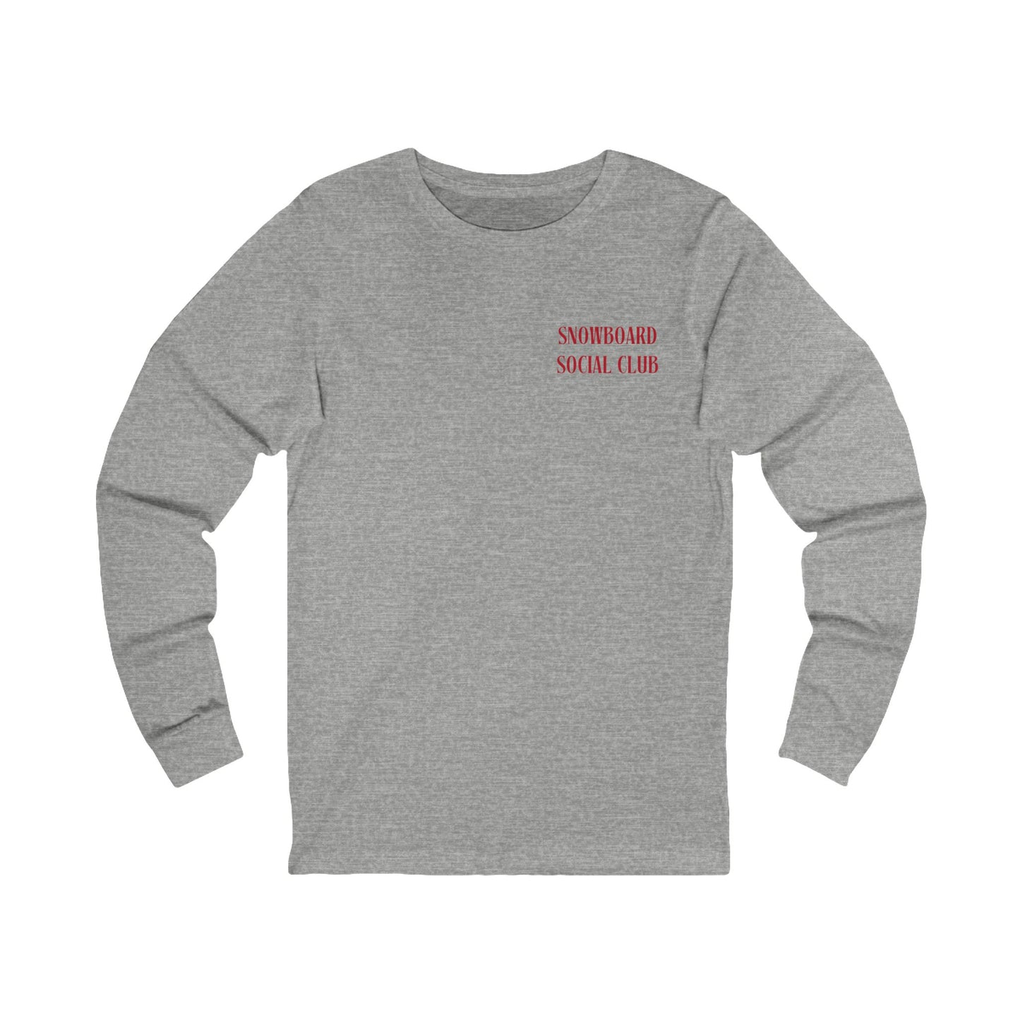 Snowboard Social Club Graphic Long Sleeve T-Shirt, Unisex Snowboarder Shirt, Après-Ski Crewneck, Snowboarding Gift