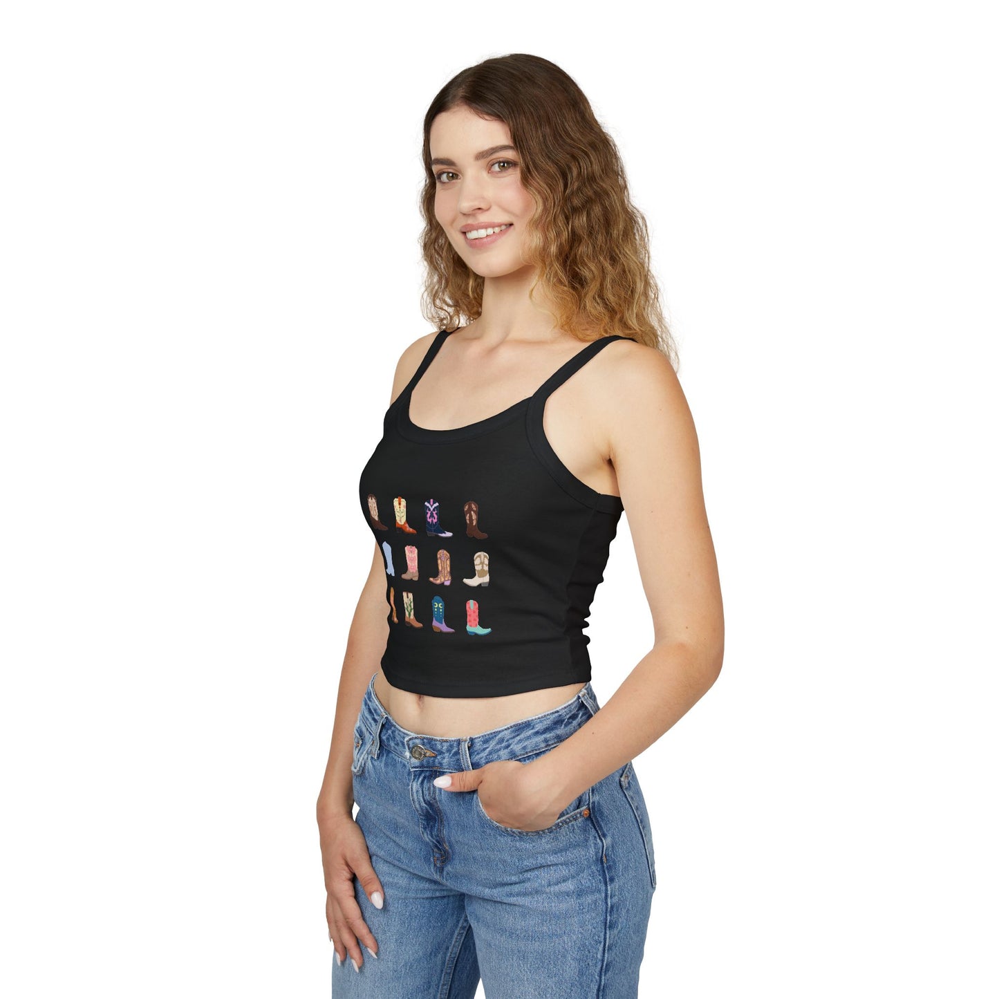 Cowboy Boots Spaghetti Strap Tank Top