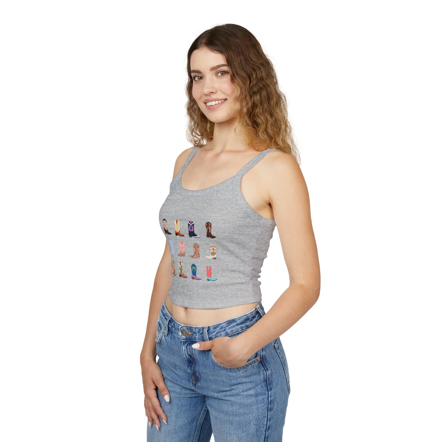 Cowboy Boots Spaghetti Strap Tank Top