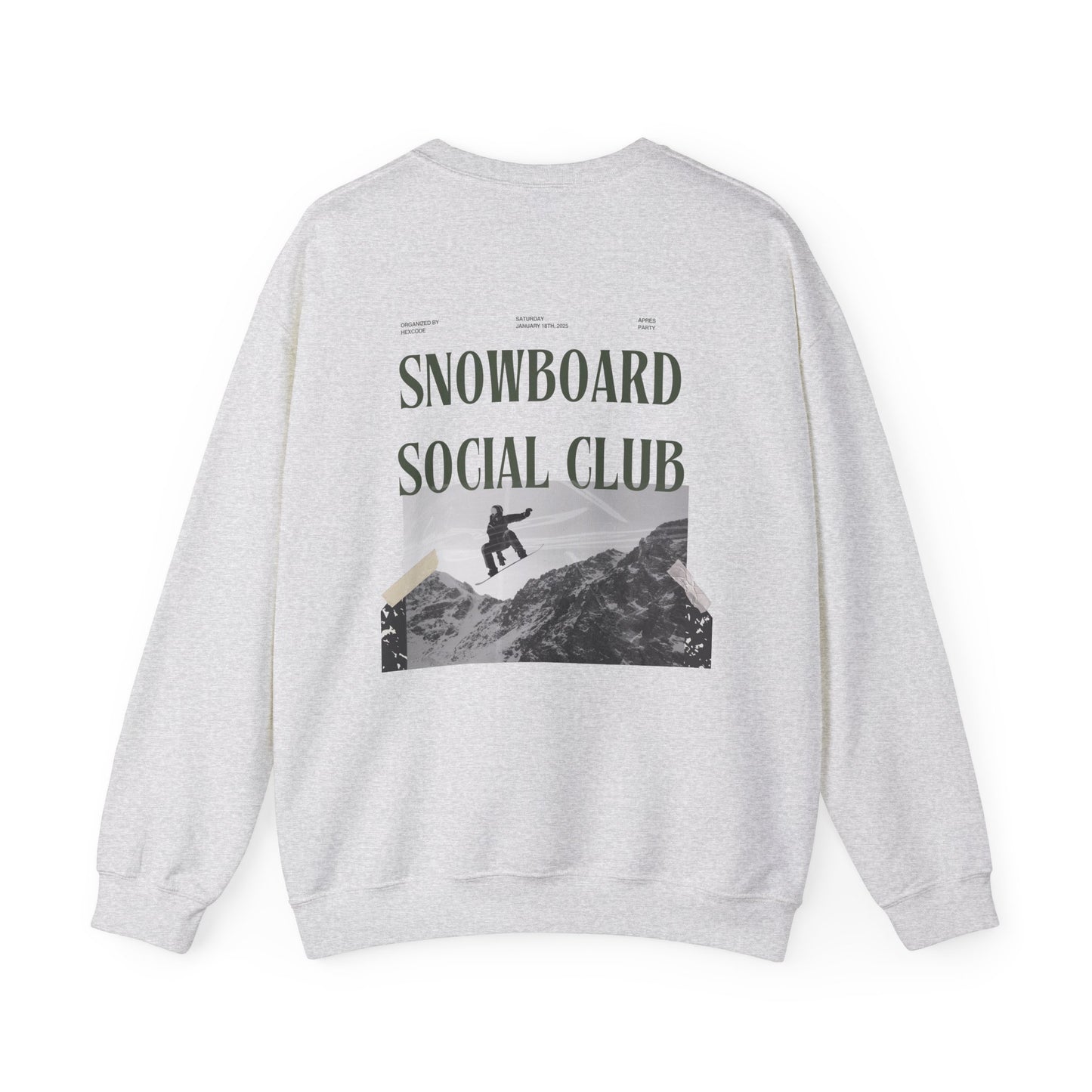 Snowboard Social Club Graphic Snowboard Sweatshirt, Powder to the People Ski Sweatshirt, Unisex Snowboarder Shirt, Snowboarding Gift