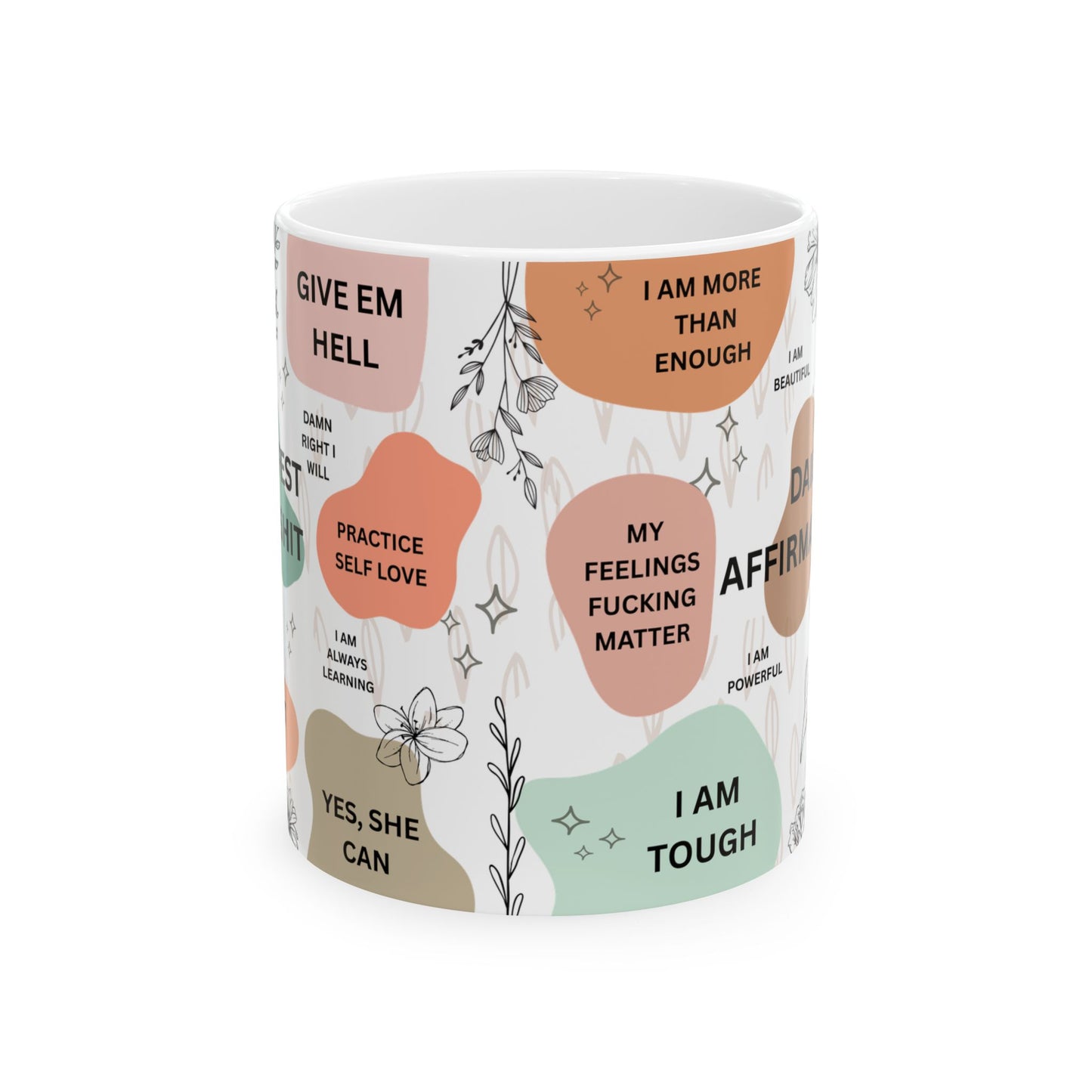 Mental Health & Daily Affirmations Ceramic Coffee Cup Mug