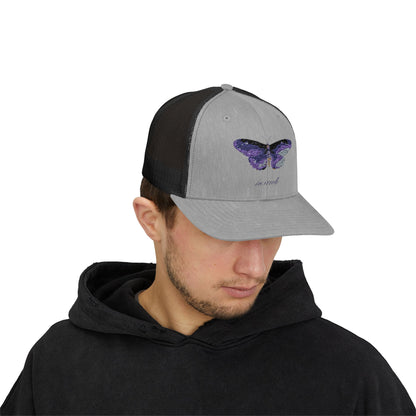 Butterfly Embroidered Snapback Trucker Cap