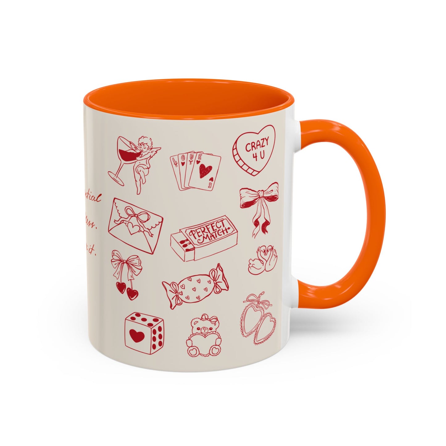 Valentine Doodle Accent Coffee Mug — "Your potential is limitless. Go after it."