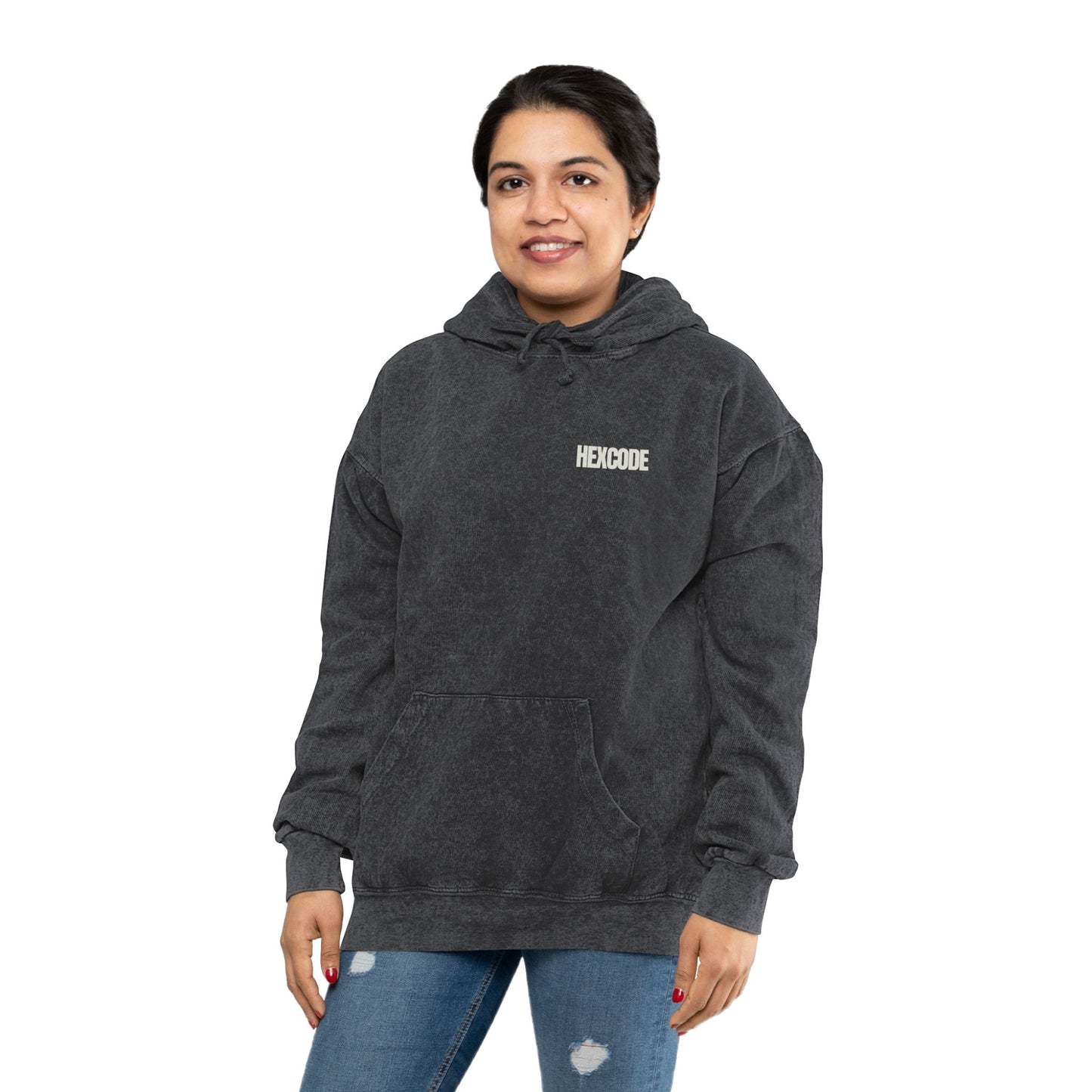 HexCode Original Streetwear Mineral Wash Hoodie - Black