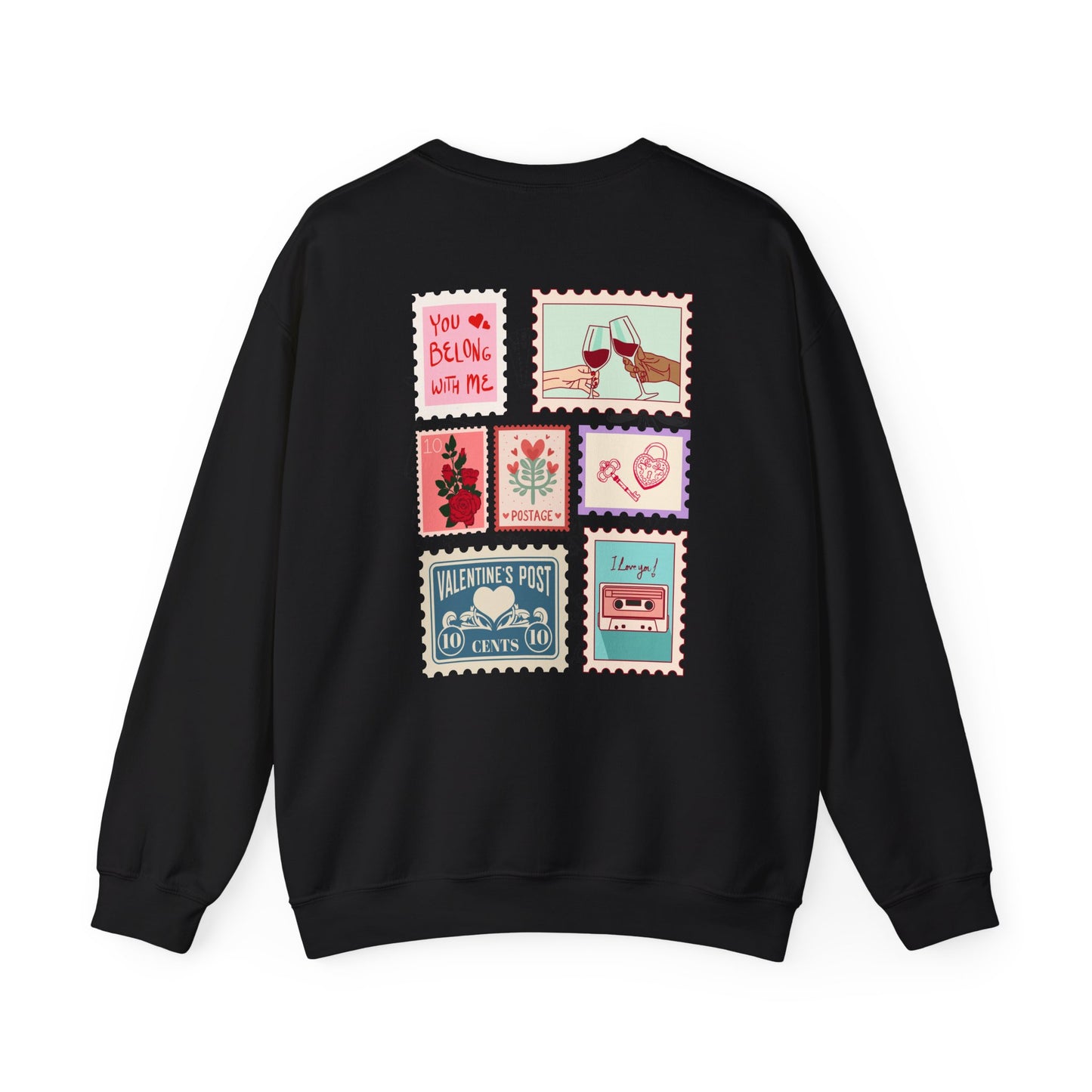 Valentine's Day Letter Stamps Sweatshirt | Graphic Crewneck, Valentines Day Gift, Gifts for Her, Gifts for Him, Valentine's Day Present