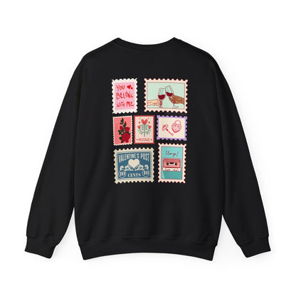 Valentine's Day Letter Stamps Sweatshirt | Graphic Crewneck, Valentines Day Gift, Gifts for Her, Gifts for Him, Valentine's Day Present