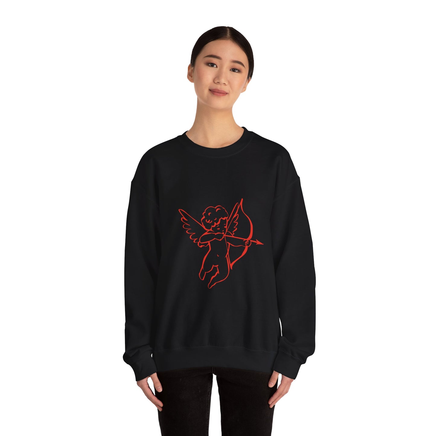 Cupid with Arrow Sweatshirt | Valentine Cupid Graphic Crewneck, Valentines Day Gift