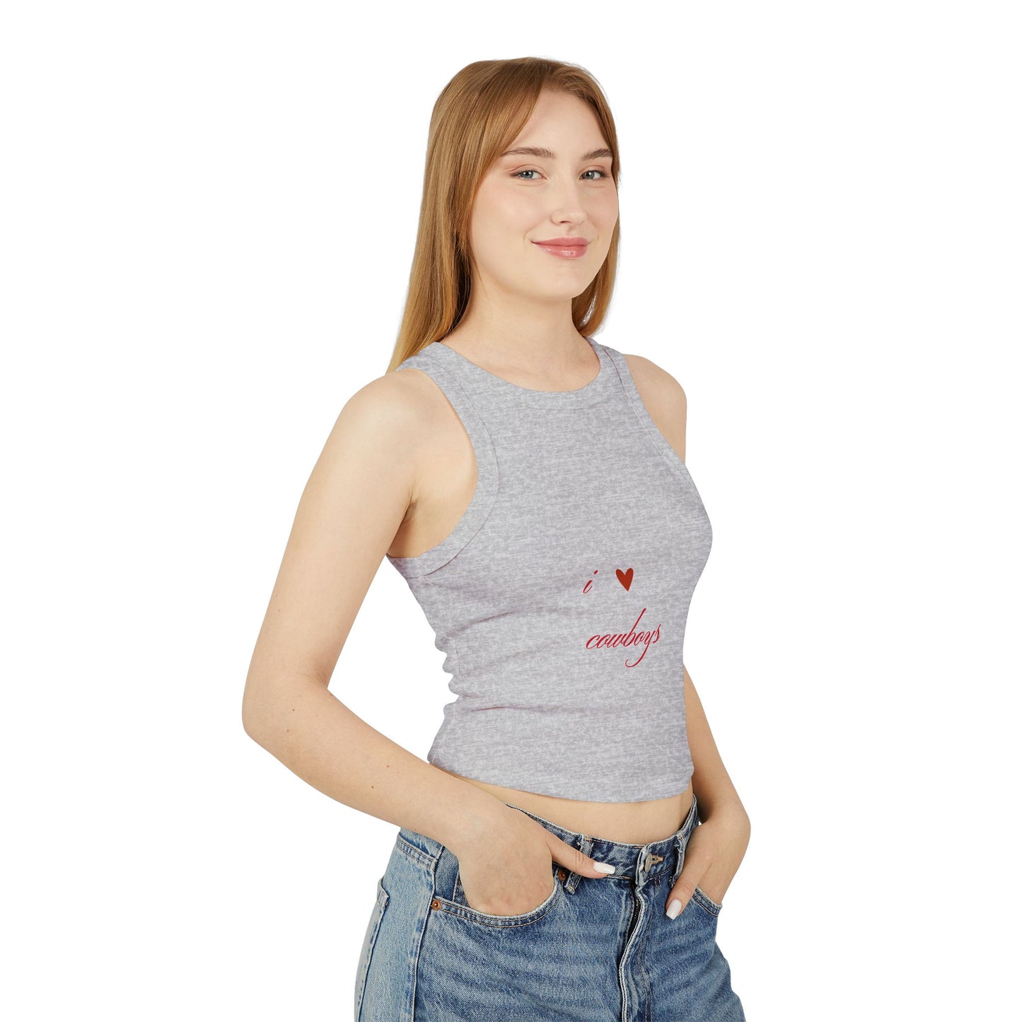 I Love Cowboys Valentine Racer Tank Top | Valentine's Day Cowgirl Design, Gifts for Her