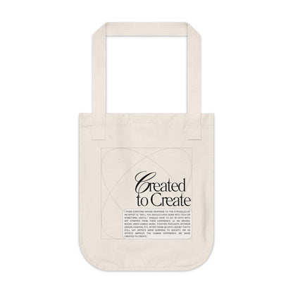 Created To Create Organic Canvas Tote Bag - White