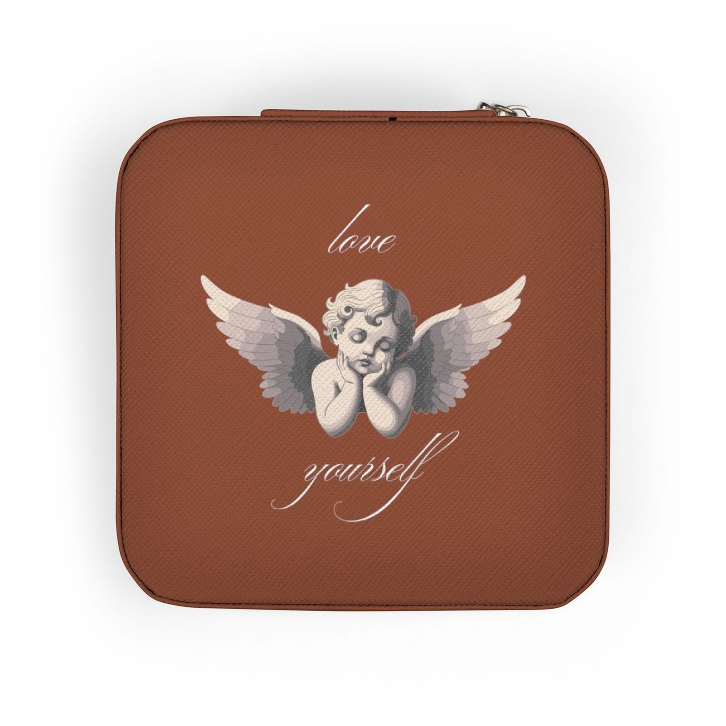 Cherub Angel Illustration Jewelry Travel Case | Compact Portable Organizer, Valentine's Day Gift for Her