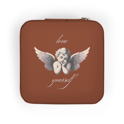 Cherub Angel Illustration Jewelry Travel Case | Compact Portable Organizer, Valentine's Day Gift for Her