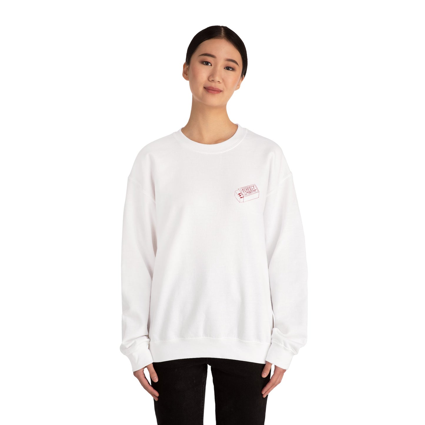 Perfect Match Valentine's Day Sweatshirt - Red Illustration | Graphic Crewneck, Valentines Day Gift, Gifts for Her, Gifts for Him
