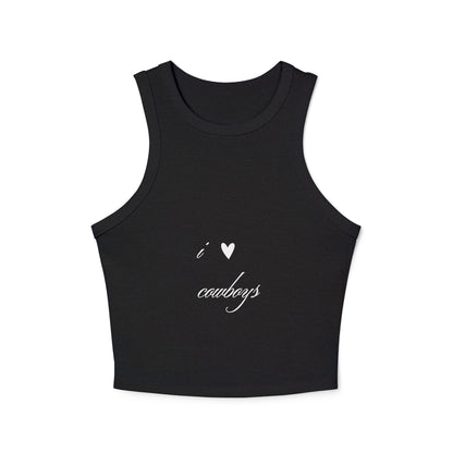 I Love Cowboys Valentine Racer Tank Top | Valentine's Day Cowgirl Design, Gifts for Her