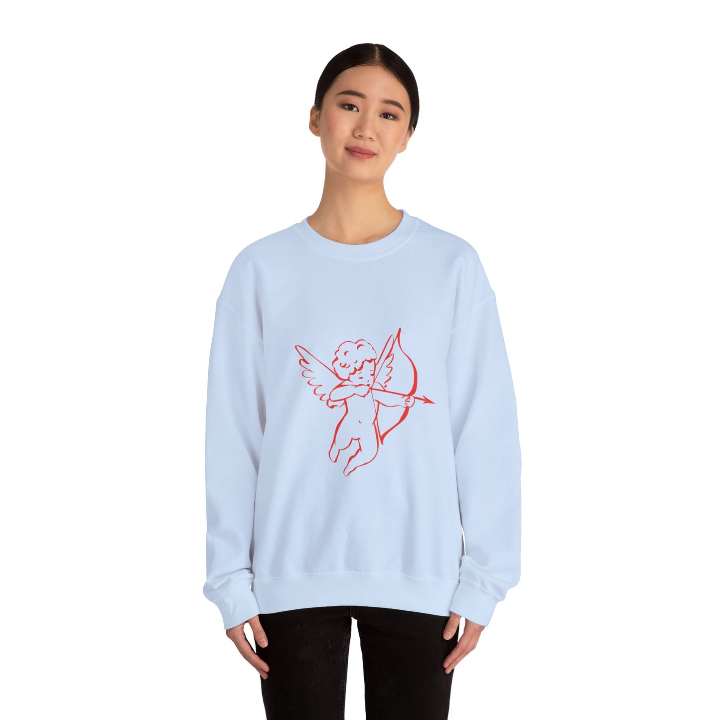 Cupid with Arrow Sweatshirt | Valentine Cupid Graphic Crewneck, Valentines Day Gift