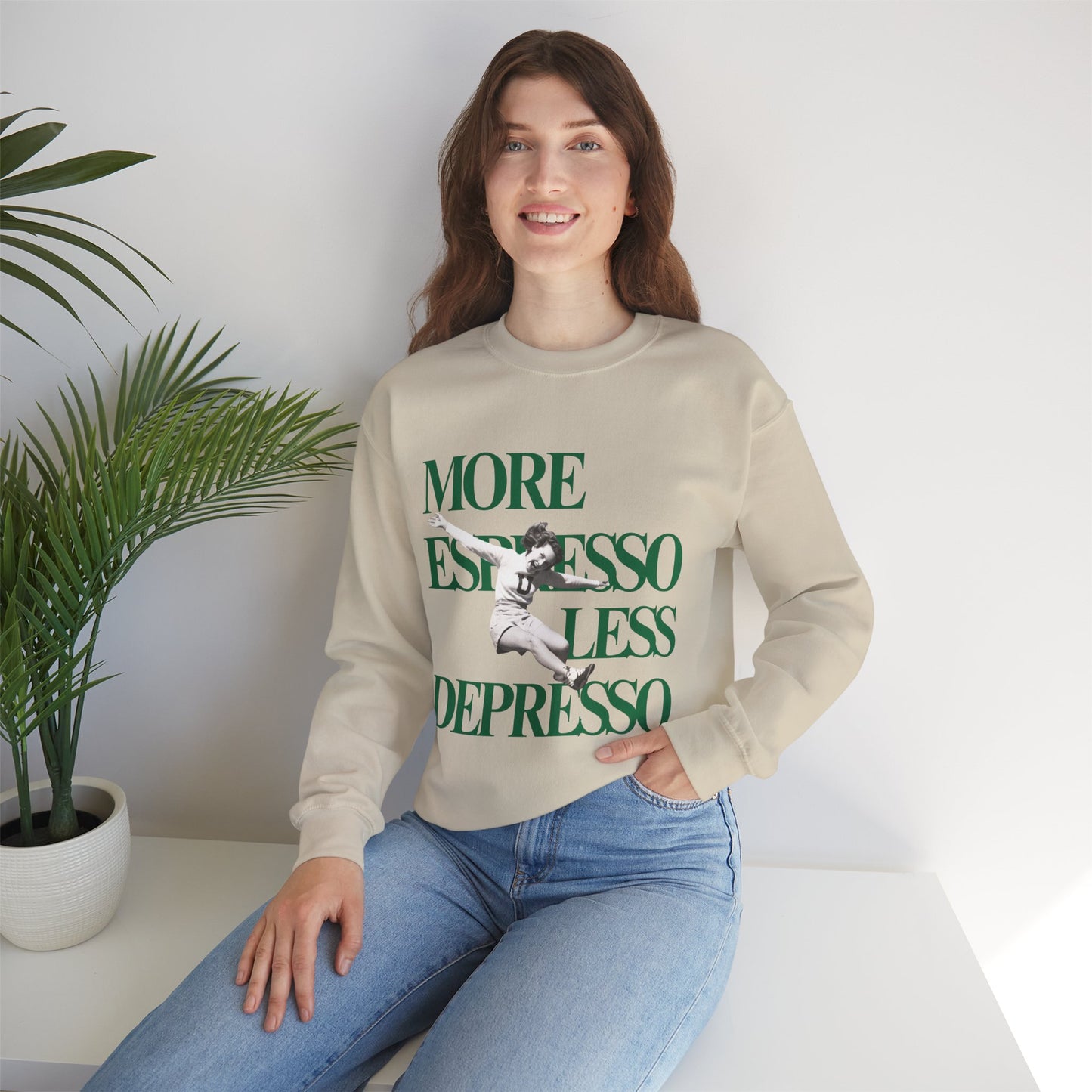 More Espresso Less Depresso Coffee Graphic Sweatshirt