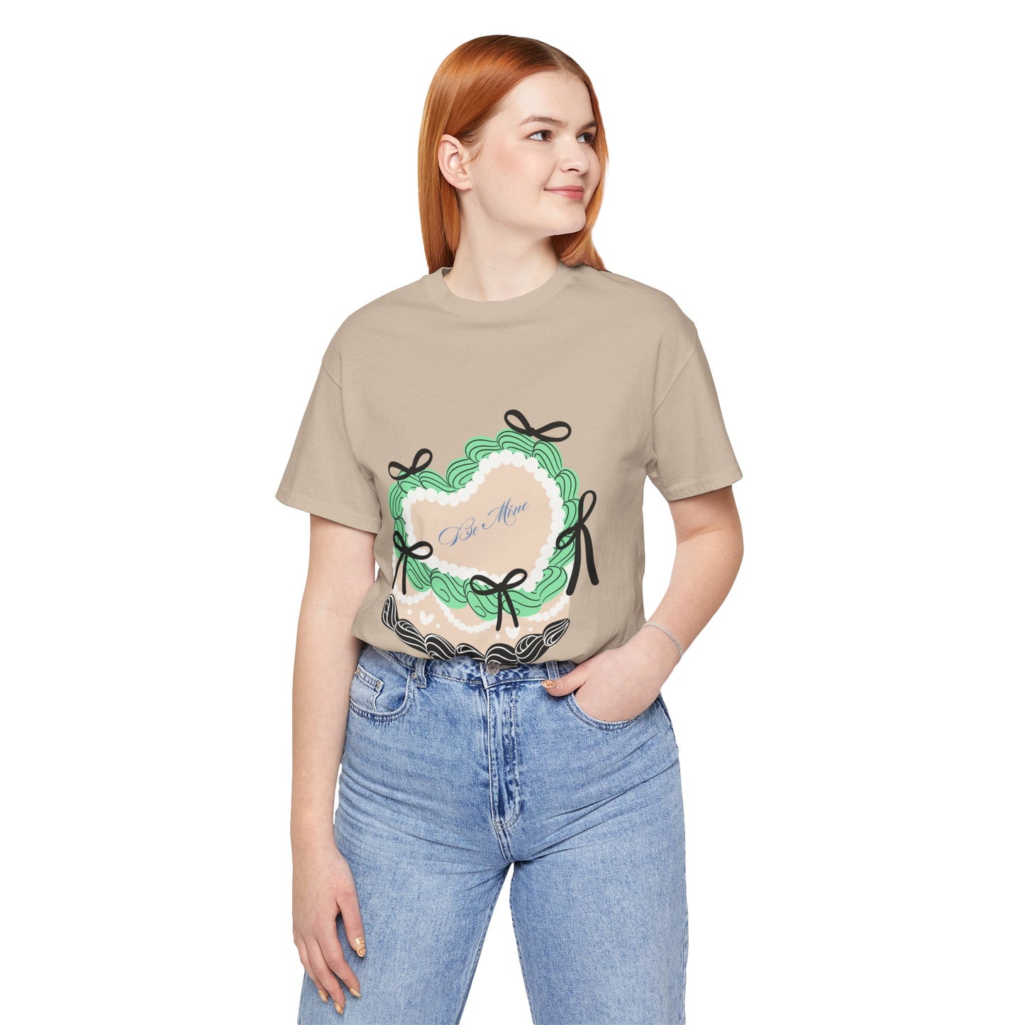 Be Mine Valentine's Graphic Streetwear T-Shirt - Tan