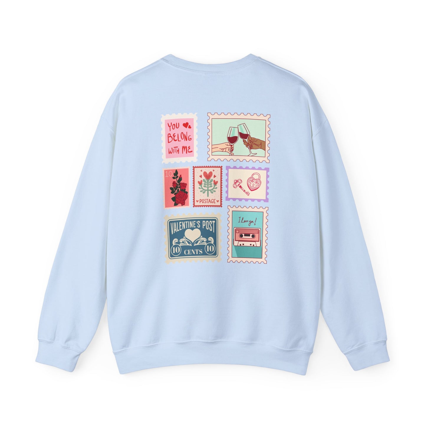 Valentine's Day Letter Stamps Sweatshirt | Graphic Crewneck, Valentines Day Gift, Gifts for Her, Gifts for Him, Valentine's Day Present