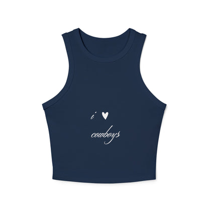 I Love Cowboys Valentine Racer Tank Top | Valentine's Day Cowgirl Design, Gifts for Her