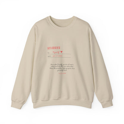 Reminder to Self Valentine's Day Sweatshirt, Gifts for Her, Vday gift ideas, Valentine's Sweater, Trendy Aesthetic, Self Love