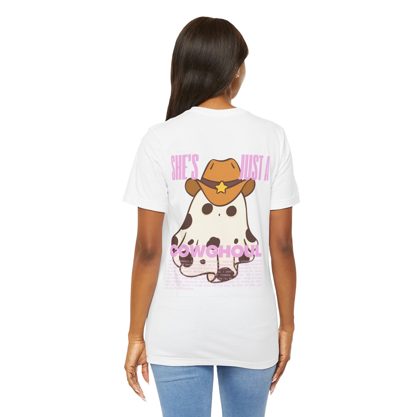 She's Just a Cowghoul Halloween Streetwear T-Shirt - White