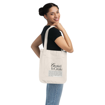 Created To Create Organic Canvas Tote Bag - White