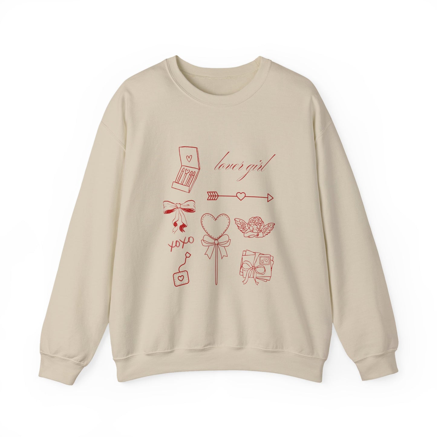 Lover Girl Graphic Doodle Valentine's Day Sweatshirt, Gifts for Her, Vday gift ideas, Valentine's Sweater, Trendy Aesthetic, Valentine Gift