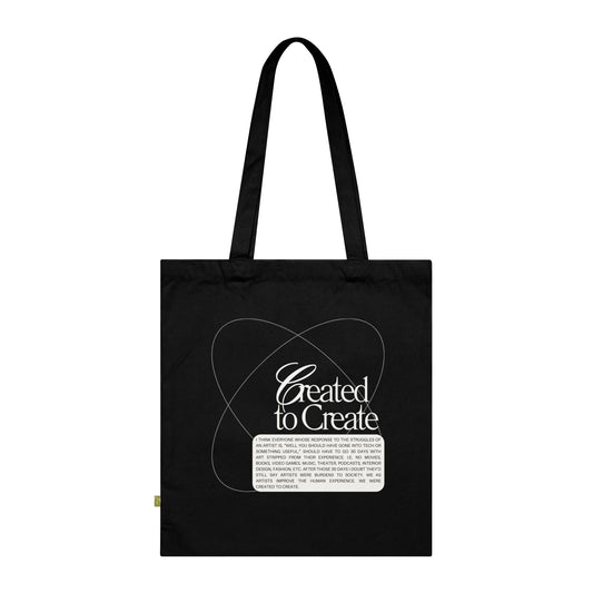 Created to Create Tote Bag - Black