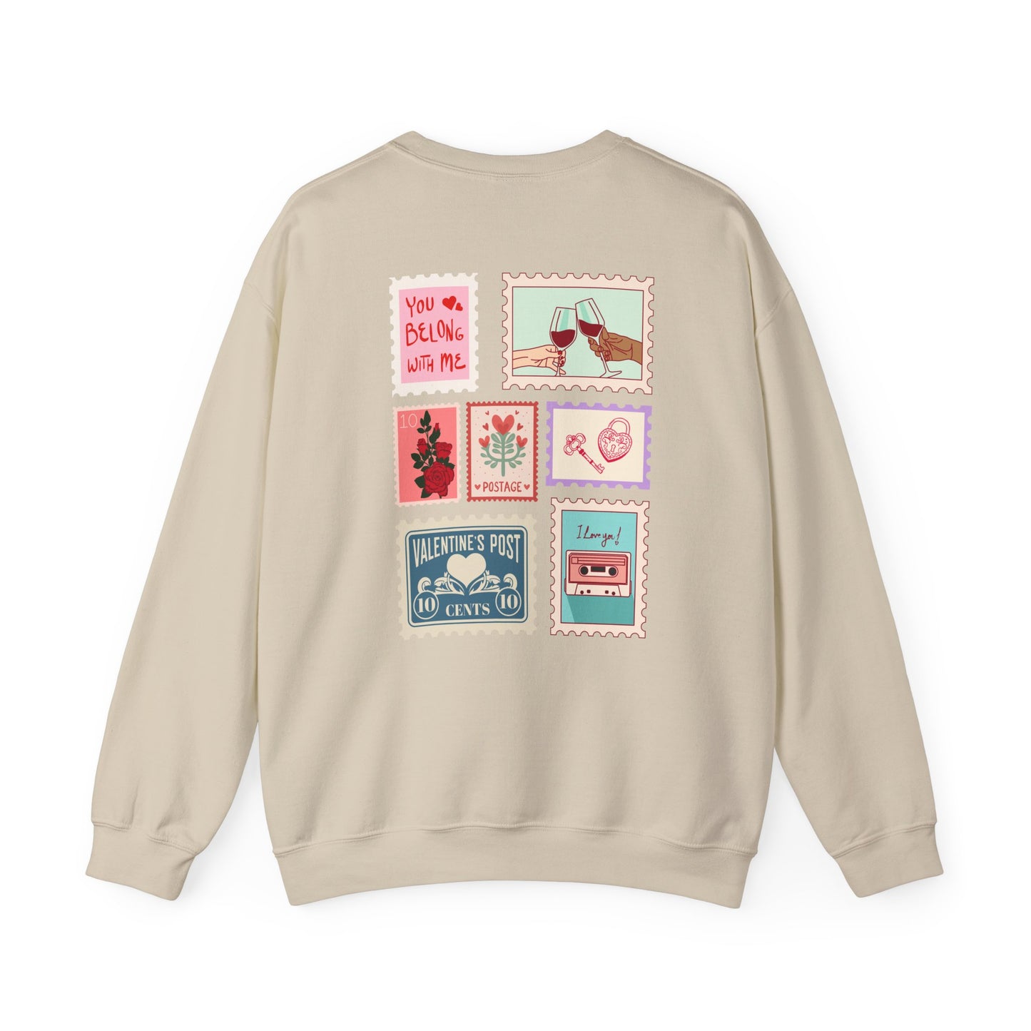 Valentine's Day Letter Stamps Sweatshirt | Graphic Crewneck, Valentines Day Gift, Gifts for Her, Gifts for Him, Valentine's Day Present