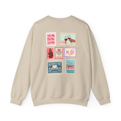 Valentine's Day Letter Stamps Sweatshirt | Graphic Crewneck, Valentines Day Gift, Gifts for Her, Gifts for Him, Valentine's Day Present