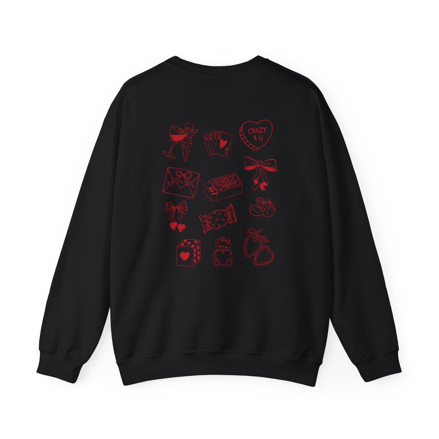 Perfect Match Valentine's Day Sweatshirt - Red Illustration | Graphic Crewneck, Valentines Day Gift, Gifts for Her, Gifts for Him