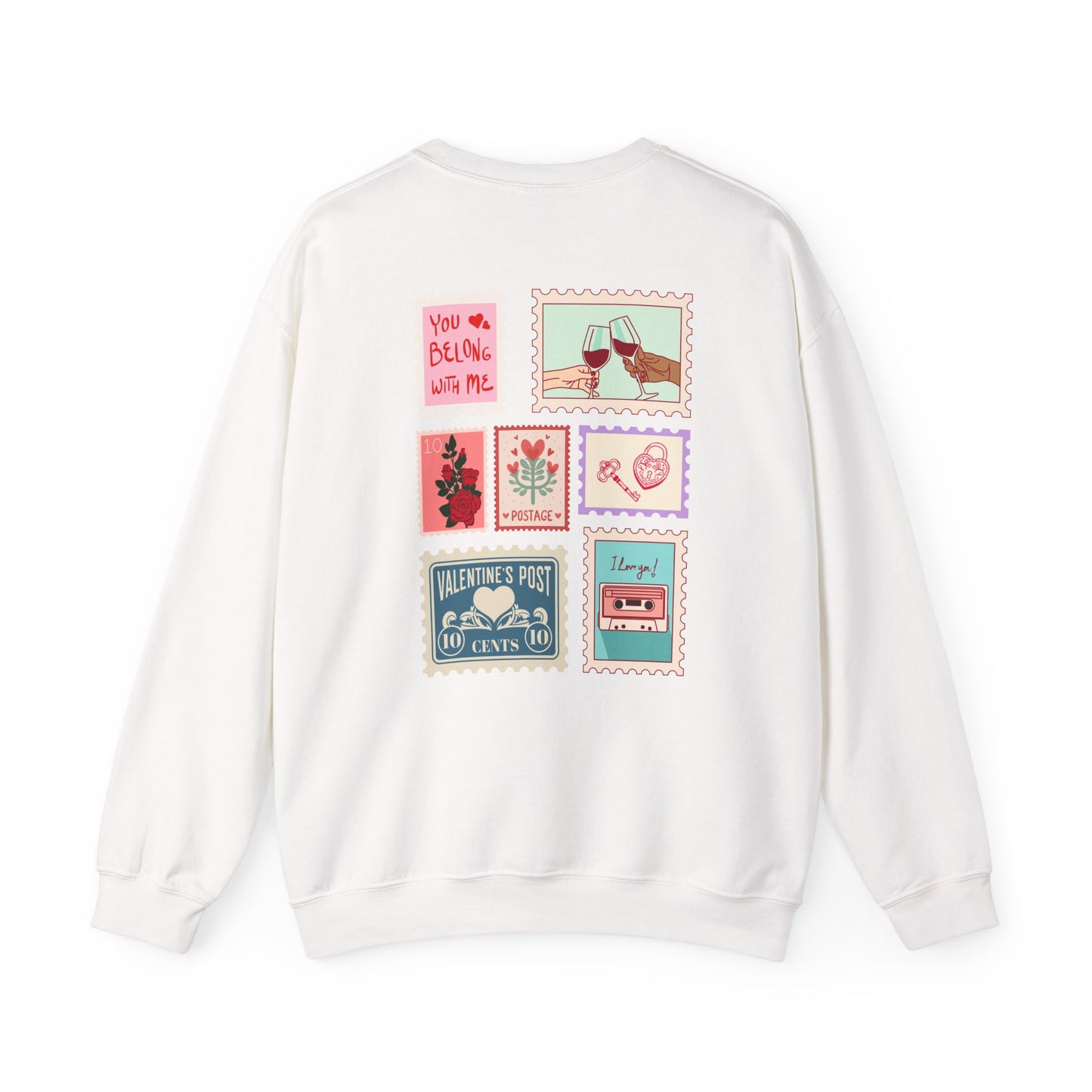Valentine's Day Letter Stamps Sweatshirt | Graphic Crewneck, Valentines Day Gift, Gifts for Her, Gifts for Him, Valentine's Day Present