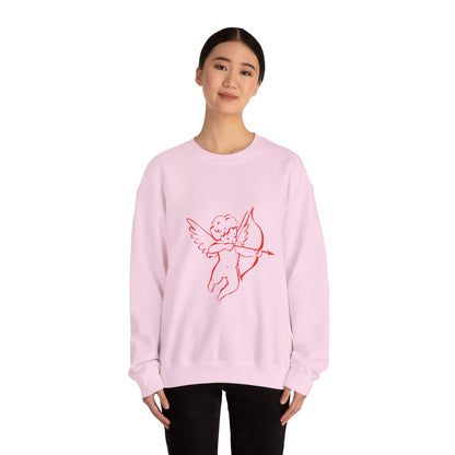 Cupid with Arrow Sweatshirt | Valentine Cupid Graphic Crewneck, Valentines Day Gift
