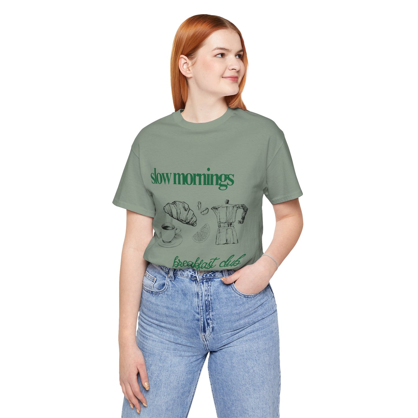 Slow Mornings Coffee Club Graphic Streetwear T-Shirt