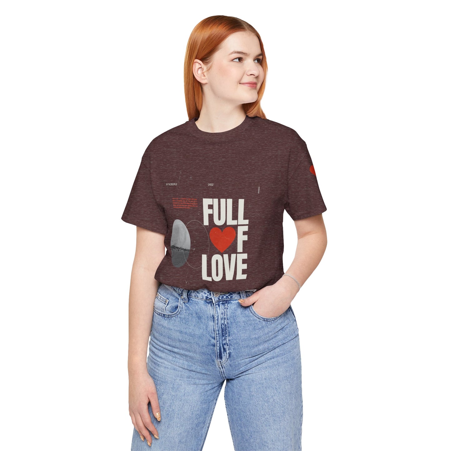 Full of Love Streetwear T-Shirt - Heather Maroon