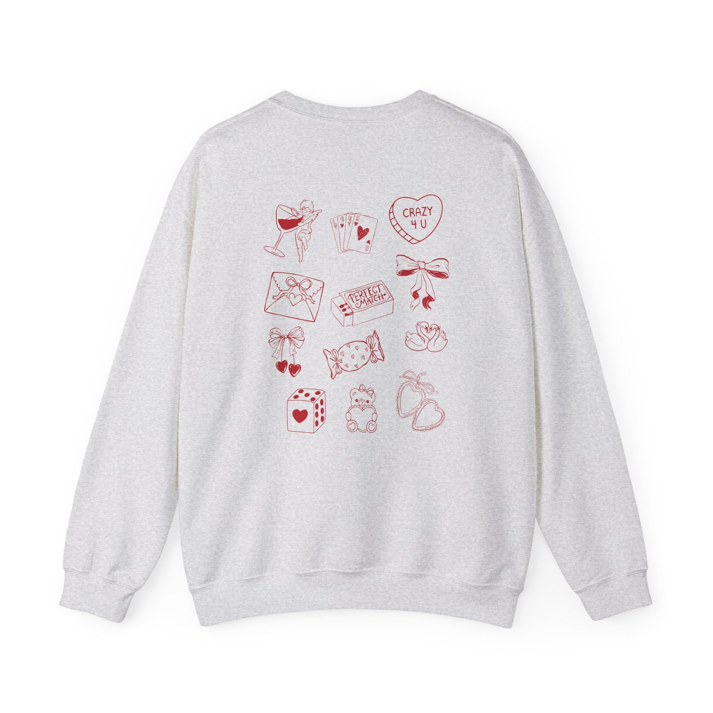 Perfect Match Valentine's Day Sweatshirt - Red Illustration | Graphic Crewneck, Valentines Day Gift, Gifts for Her, Gifts for Him
