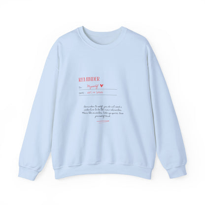 Reminder to Self Valentine's Day Sweatshirt, Gifts for Her, Vday gift ideas, Valentine's Sweater, Trendy Aesthetic, Self Love