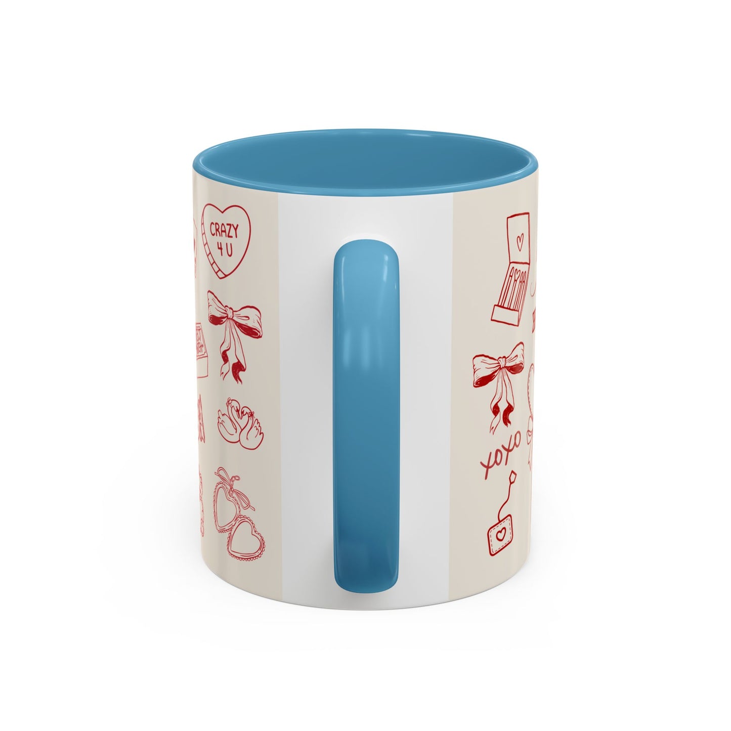 Valentine Doodle Accent Coffee Mug — "Your potential is limitless. Go after it."
