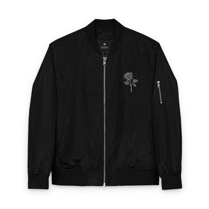 Rose Embroidered Bomber Jacket