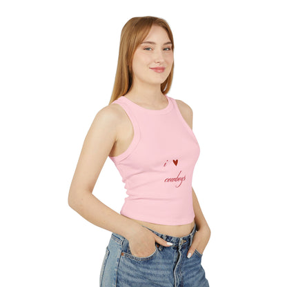 I Love Cowboys Valentine Racer Tank Top | Valentine's Day Cowgirl Design, Gifts for Her